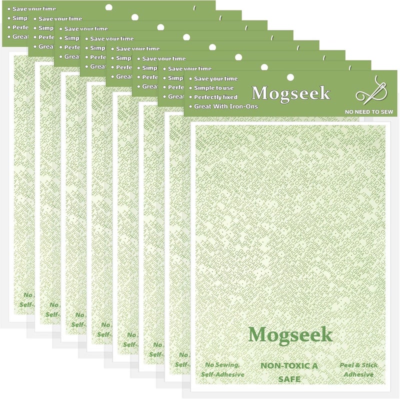 Mogseek 8 Pack Patch Magic Adhesive, Girl Scout Patch Adhesive Washable Double-Sided Glue for Scout Badges, Patches, Fabric, and More, Cut to Fit Freestyle, No Sew No Iron - Image 1